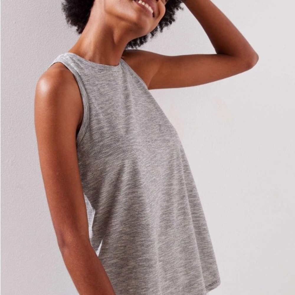 LOFT Striped Vintage Soft Smocked Racerback Tank